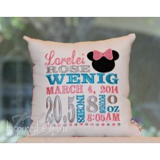 Mouse Ears - Birth Announcement Pillow